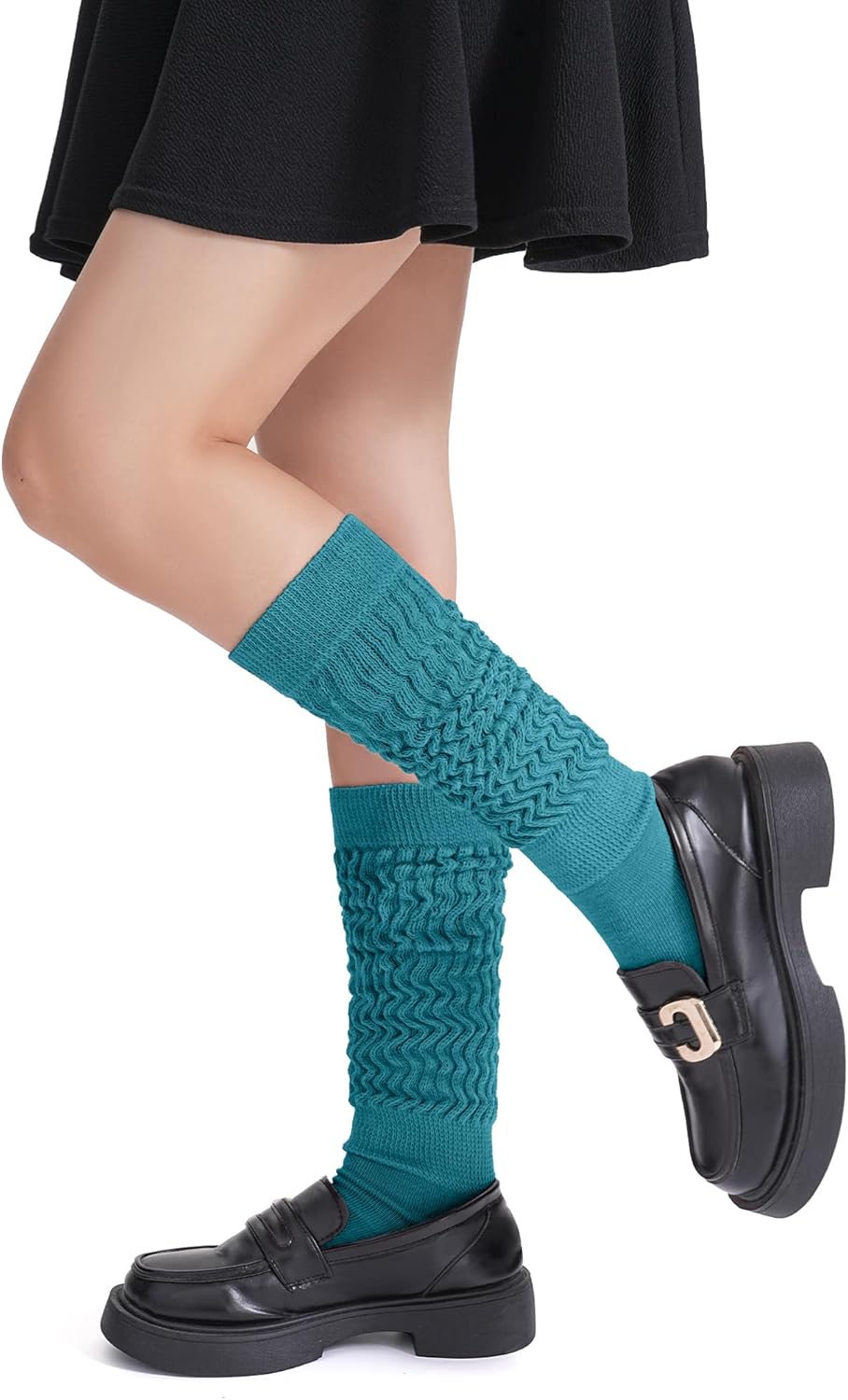 Auranso Slouch Socks Women Cotton Scrunch Knee High Long Knit Boot Socks 6-11 - Image 2