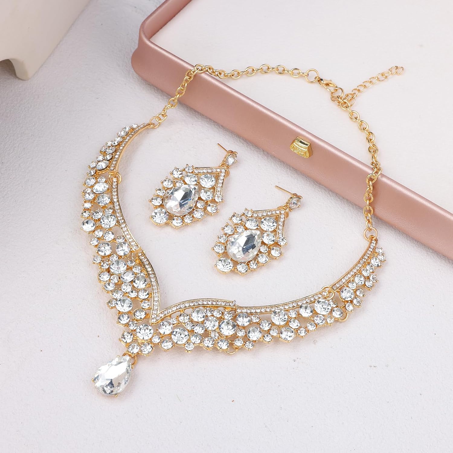 Kamirola Tiaras and Crowns for Women,Tiaras Earrings Necklace, Crystal Bridal Jewelry Set, Costume Party Halloween Prom Pageant Jewelry for Women (TR22) - Image 9