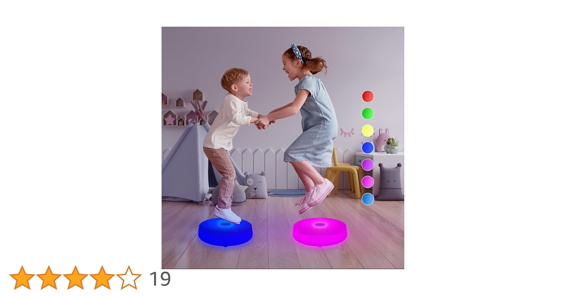 Amazon | HvaJvny 床タイル子供のおもちゃ、ledおもちゃ 2 個、タッチ