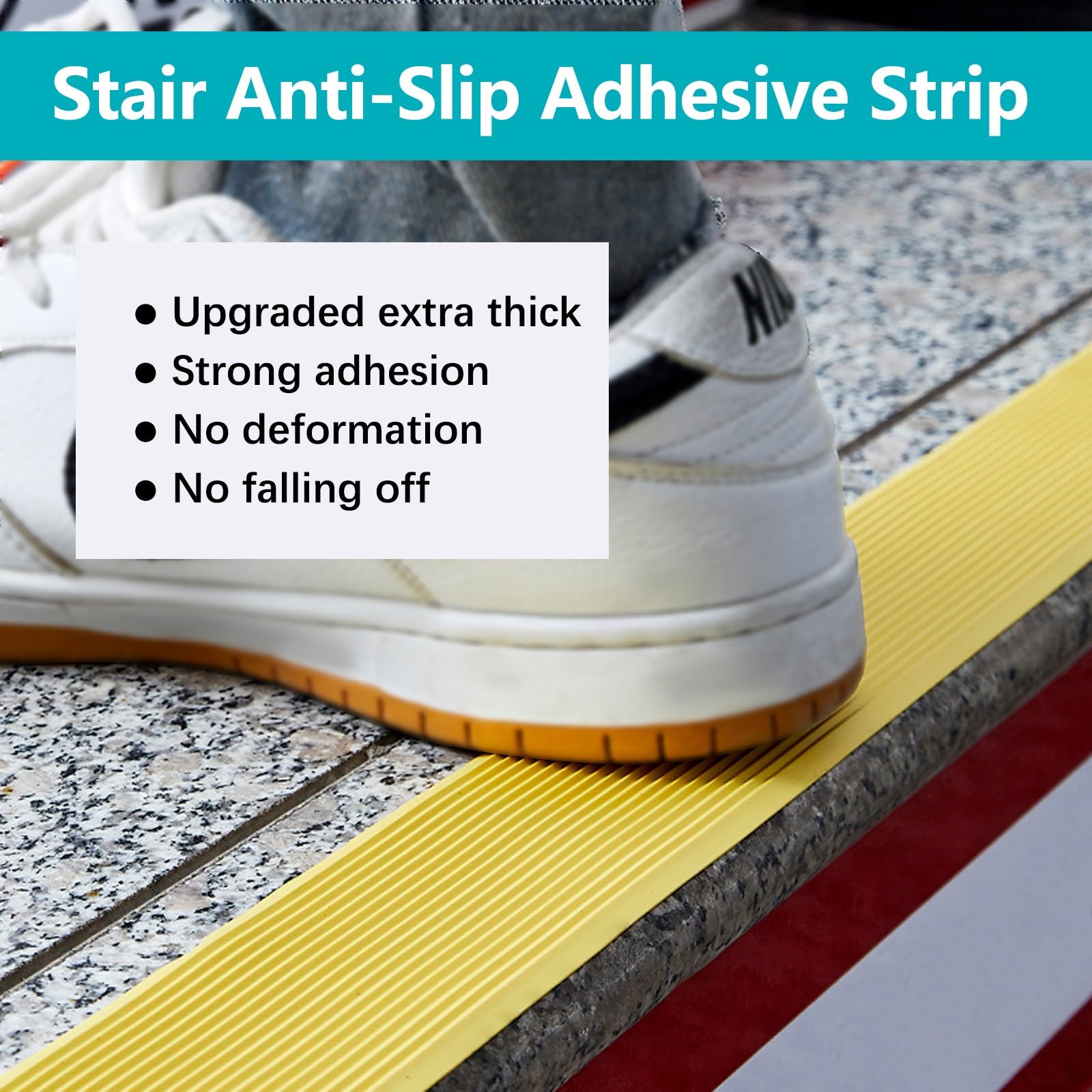 Tira De Borde De Vinilo Autoadhesivo Antideslizante De 1 M Para Escalera, Borde De Escalón Antideslizante, Borde De Escalera De Goma De PVC, Para Peldaños De Interior Y Exterior, Cantonera Protector(R