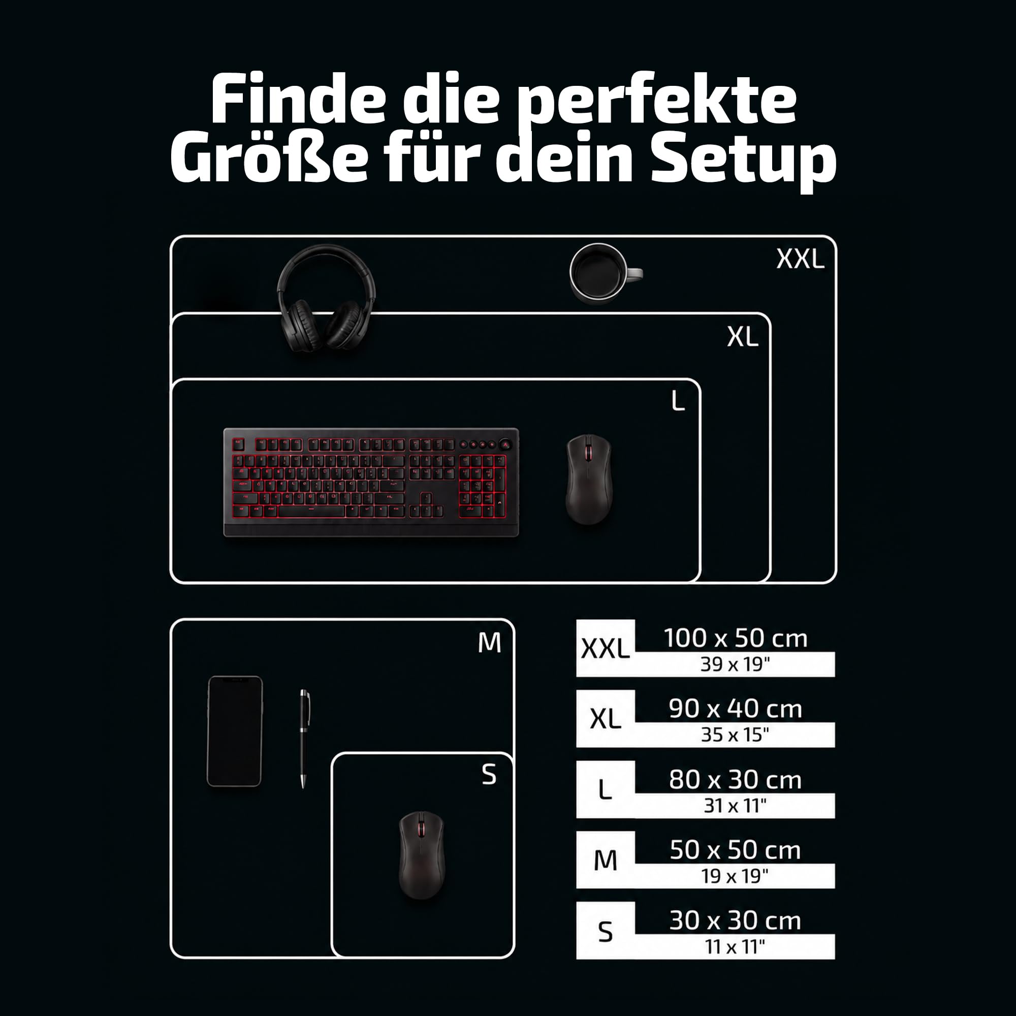 Tilt Schreibtischunterlage 90x40 cm Gaming Mauspad XXL | Rutschfester Mousepad Groß für Schreibtisch und PC Gadgets | Wasserdichter Desk Mat (Not Afraid at All)