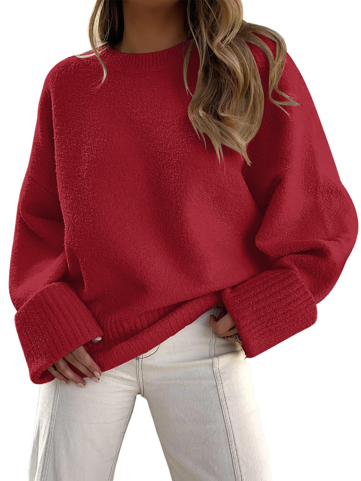 LILLUSORYWomen's Oversized Sweaters Fuzzy Chunky Warm Pullover SweaterOEKO-TEX STANDARD 100