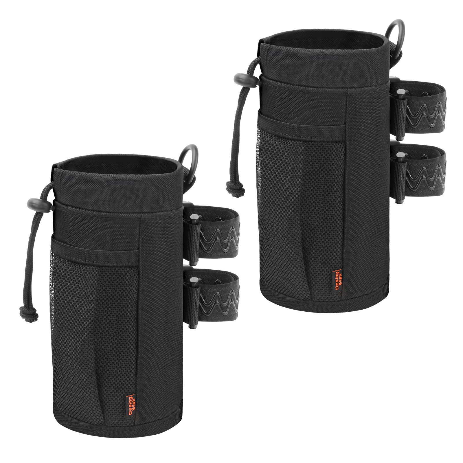 Desing Wish Bike Water Bottle Holder, 16 - 24oz Bike Cup Holder with Removable Non-Slip Straps Multiple Installation Methods Insulated Bike Bottle Holder for Mountain Bike, Road Bike, eBike, Scooter