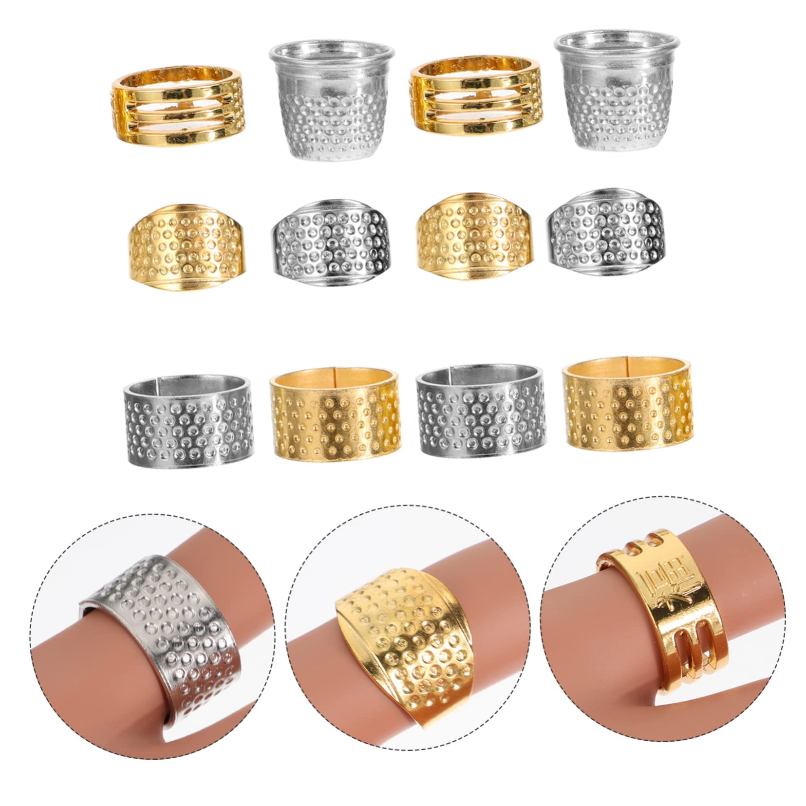 NUOBESTY Lot De 8 Protège-Doigts en Alliage pour La Couture Outils De Couture Légers Et Portables 12 Pièces X 8