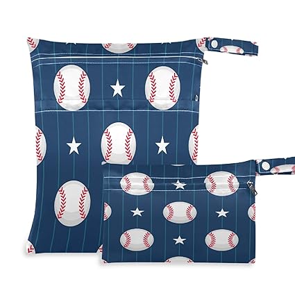 Blueangle Funny Fishes Wet Dry Bag for Cloth Diaper, Swimsuit & Travel - Water Resistant Wet Bags - Perfect for Wet Clothes, Toiletries, Beach?2 Pack