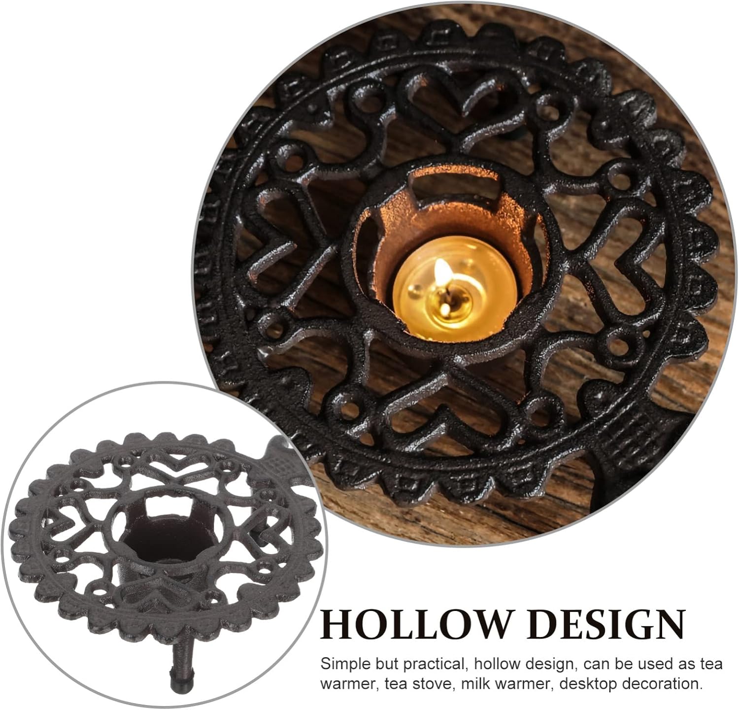 Yardwe Coffee Warmer Base Tea Trivet Tea Stove Heater Coffee Tea Warmers Tea Light Stand Warmer Metal Teapot Warmer Teapot Burner Candle Base Tea Heating Stove Insulation Warm Tea Iron