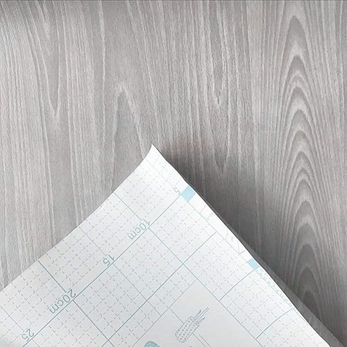 Miniatura 4 de Redodeco Papel adhesivo de grano de madera gris autoadhesivo para encimera, muebles, armarios, estantes, papel tapiz, 17.7 x 130 pulgadas