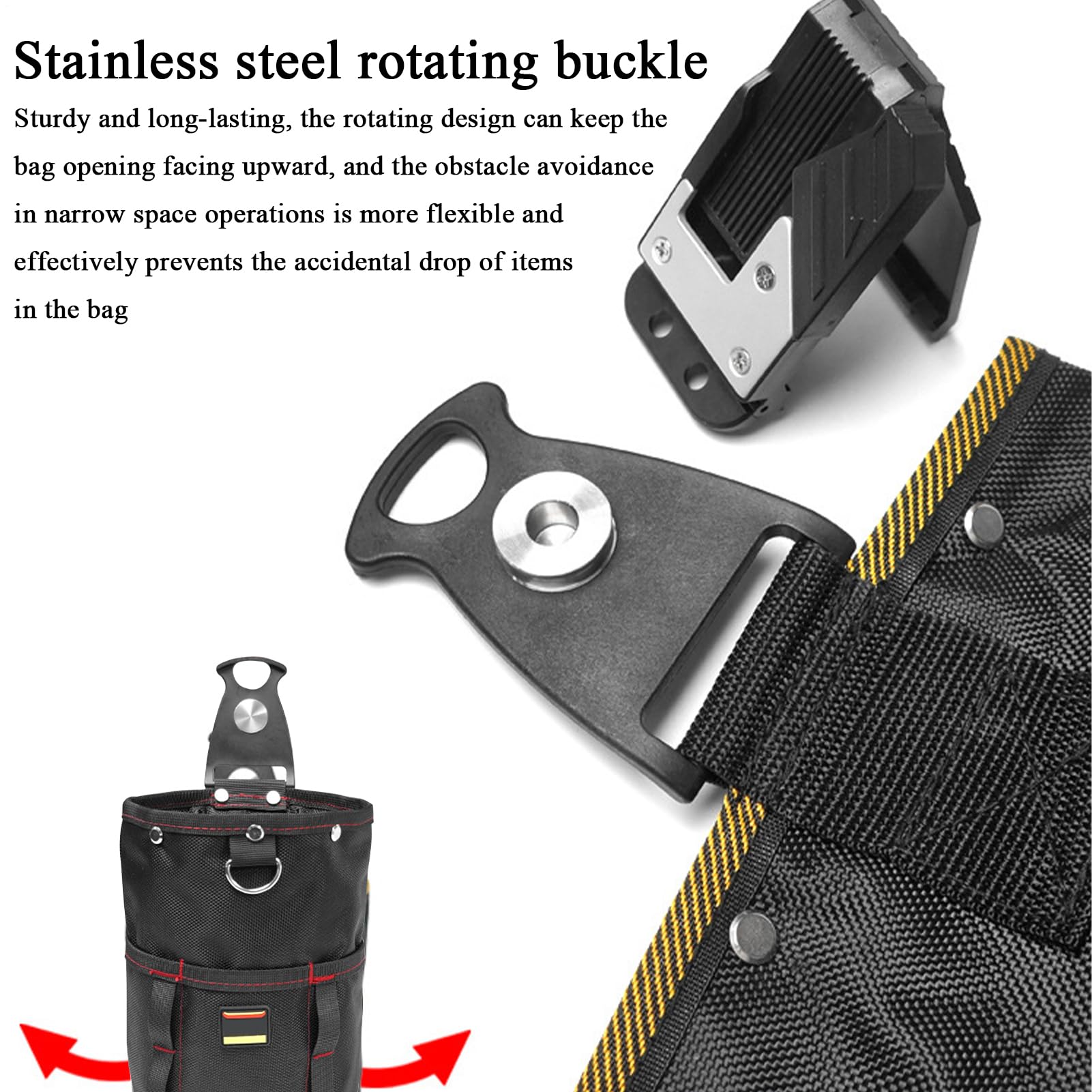 Sac banane à outils - Solution de rangement généreuse, poches à outils avec plusieurs poches, petit sac à outils en tissu Oxford avec clip de ceinture | Petit sac de rangement pour à mesurer