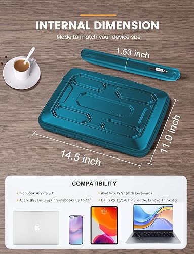 Vista 60 de DOMISO Funda para laptop de 17 pulgadas con asa, bolsa de computadora a prueba de golpes, funda protectora de EVA impermeable para MSI GS73VR Negro