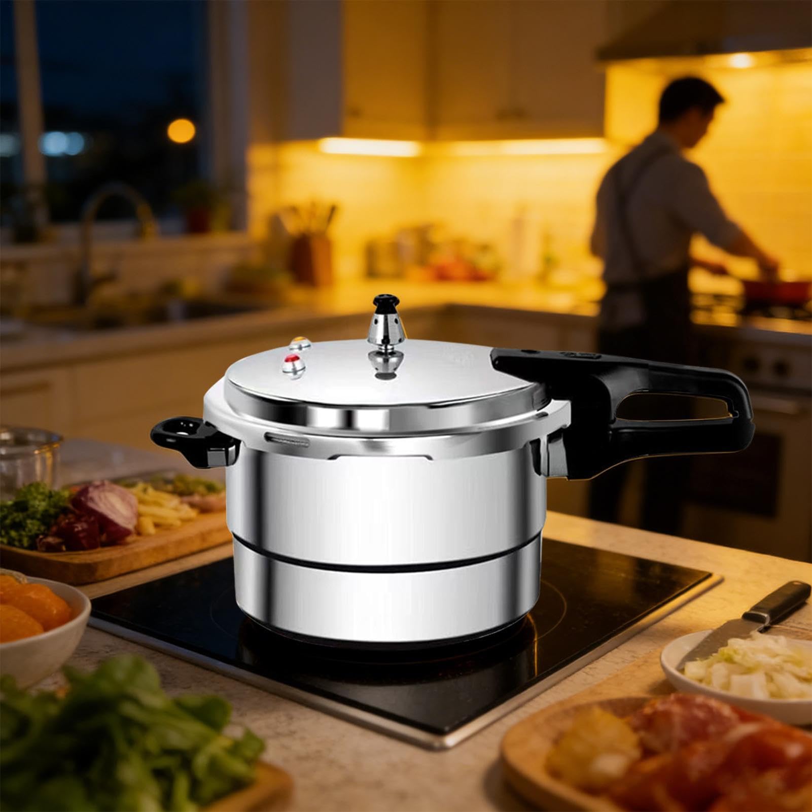 Pentola a Pressione Accessorio Cucina 7 Litri Istantaneo | Grande Pentola per Riso e Cucina per Zuppe Pesce Stufati Piani Cottura Induzione Elettrici Casa Appartamento