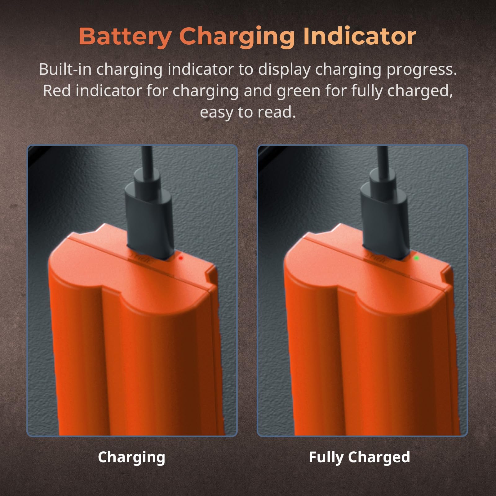 SMALLRIG Battery 2400mAh USB-C Kamera-Akku für Fujifilm NP-W235 X-T5, X-T4, GFX100S, 2,5H voll aufgeladener Kamera-Akku für Fujifilm X-T5, X-T4, X-H2S, X-H2, GFX50S II, VG-XT4, X-S20, Orange – 4970