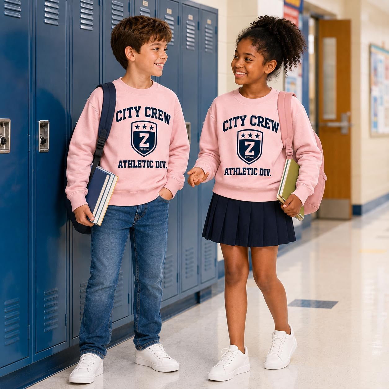 Youth Crewneck Sweatshirt 100% Cotton French Terry
