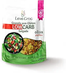 Granola Low Carb Salgada Oliva e Páprica 200g - Leve Croc - Sem Glúten