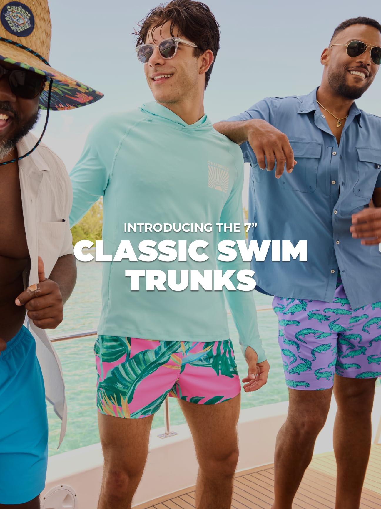 Chubbies Herren-Badehose – Herren-Badeshorts mit 4-Wege-Stretch, 17,8 cm Strandshorts mit elastischem Bund, Netzfutter, LSF 50+
