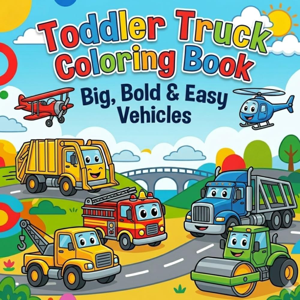 Toddler Truck Coloring Book: Big, Bold & Easy Vehicles Ages 2–4 (My First Easy Coloring Series (Ages 2–4))