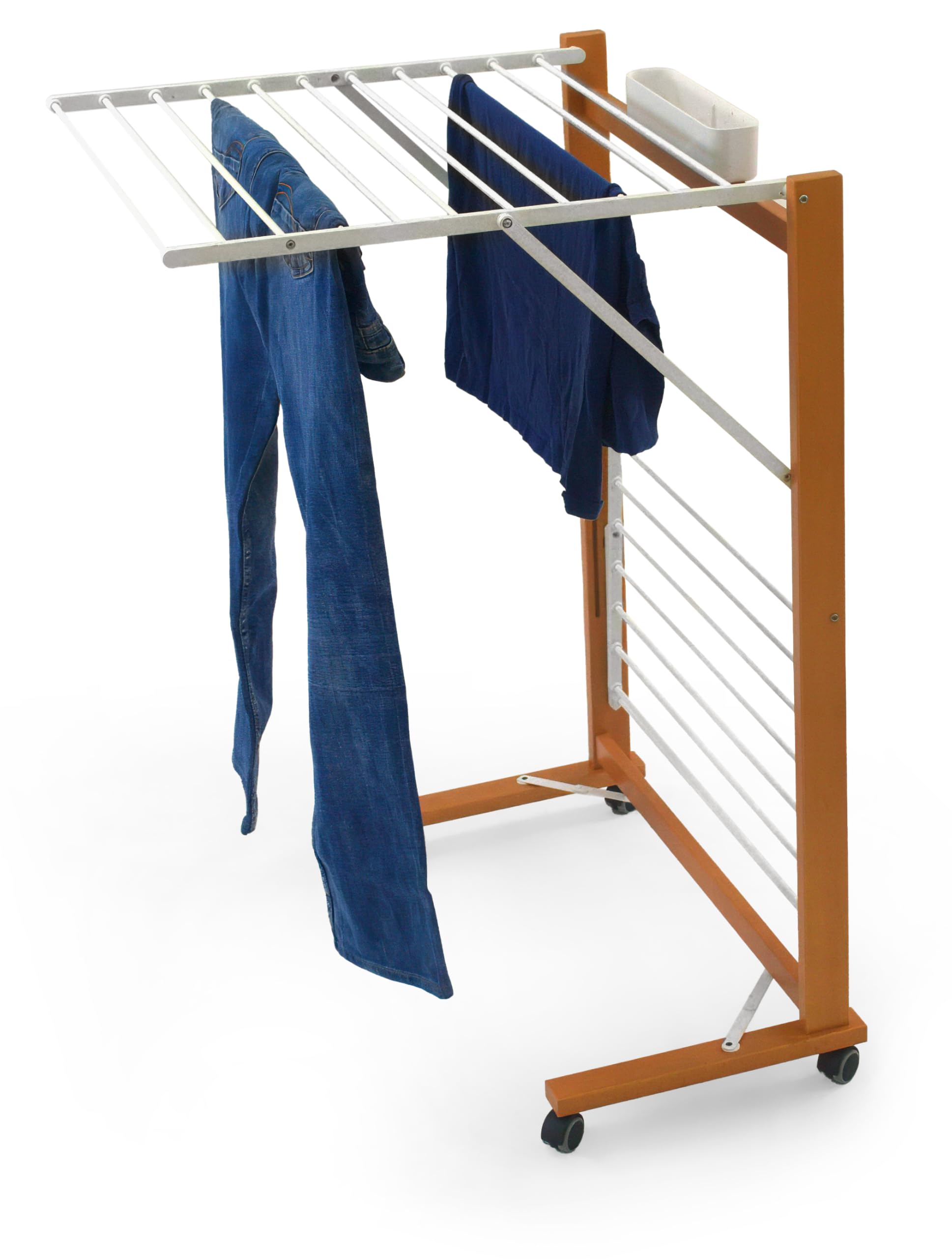 Arredamenti Italia Étendoir à Linge Colibri, 11 mètres de Fil pour accrocher, Porte-Pinces, Roues - Couleur Cerise