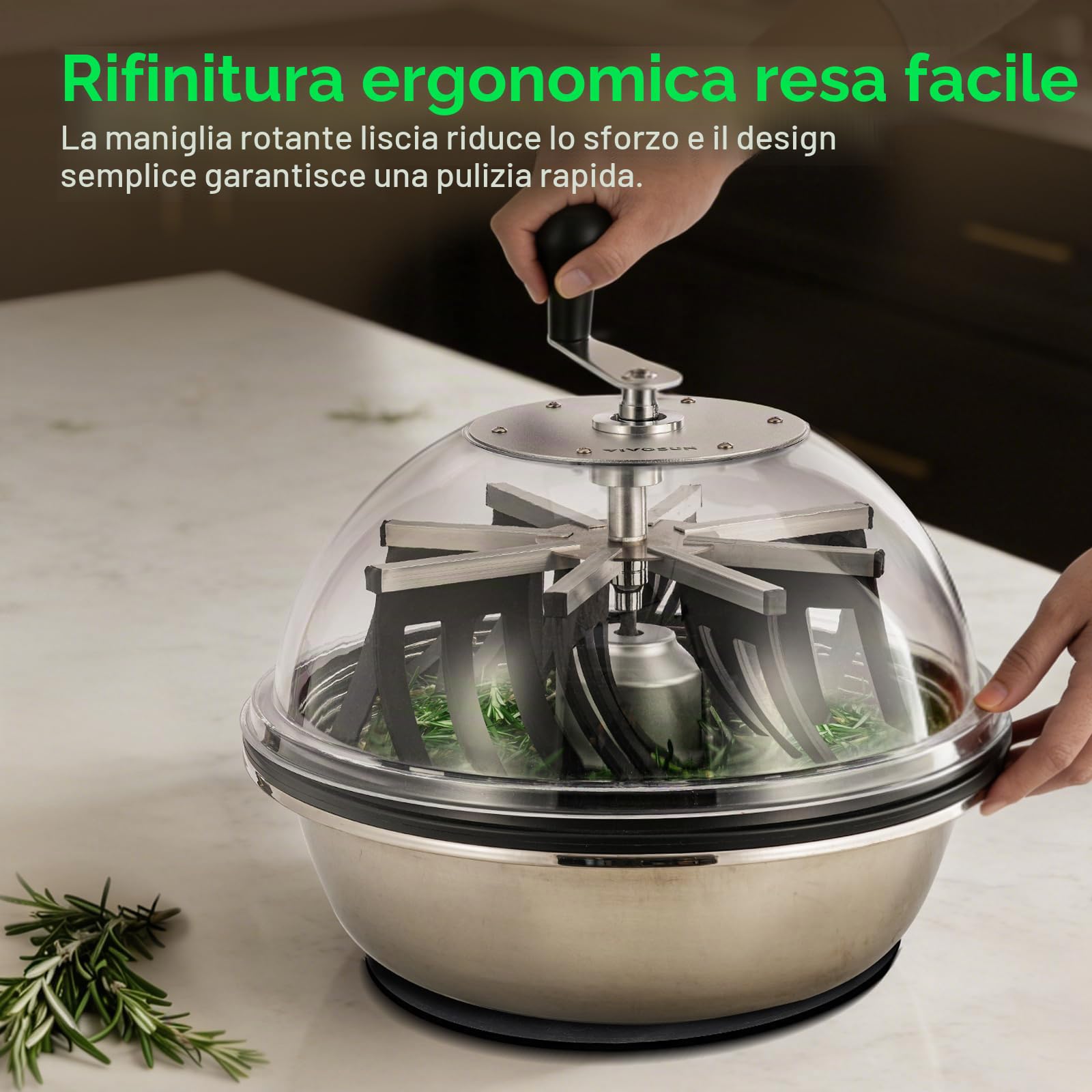 VIVOSUN Decespugliatore per boccioli da 40,6 cm, cupola trasparente visibile, lame affilate in acciaio inox per taglio rotante e scatola ingranaggi in metallo solido, potatore manuale incluso