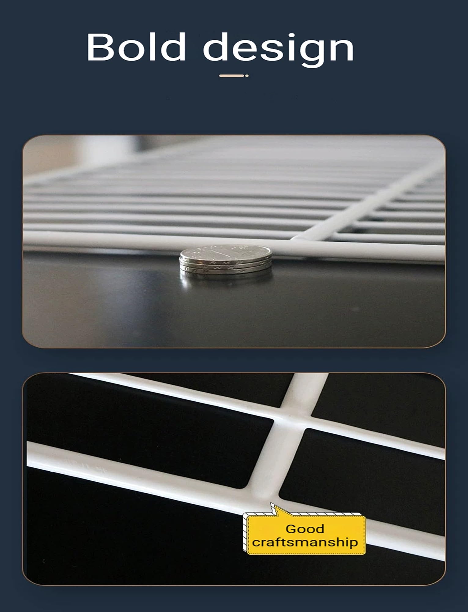 Estante divisor de congelador comercial con diseño de malla ventilada | Partición de rejilla de alambre for organización de almacenamiento en frigoríficos(21.3x20.9in-54x53cm)