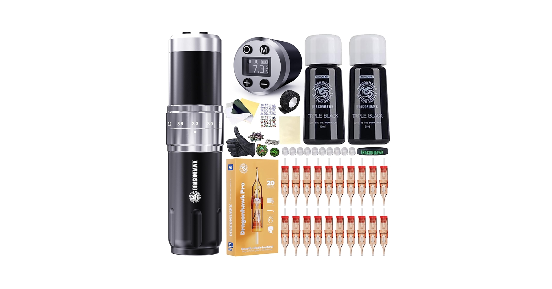 Amazon.com: Dragonhawk Wireless Tattoo Gun Kit, Rotary