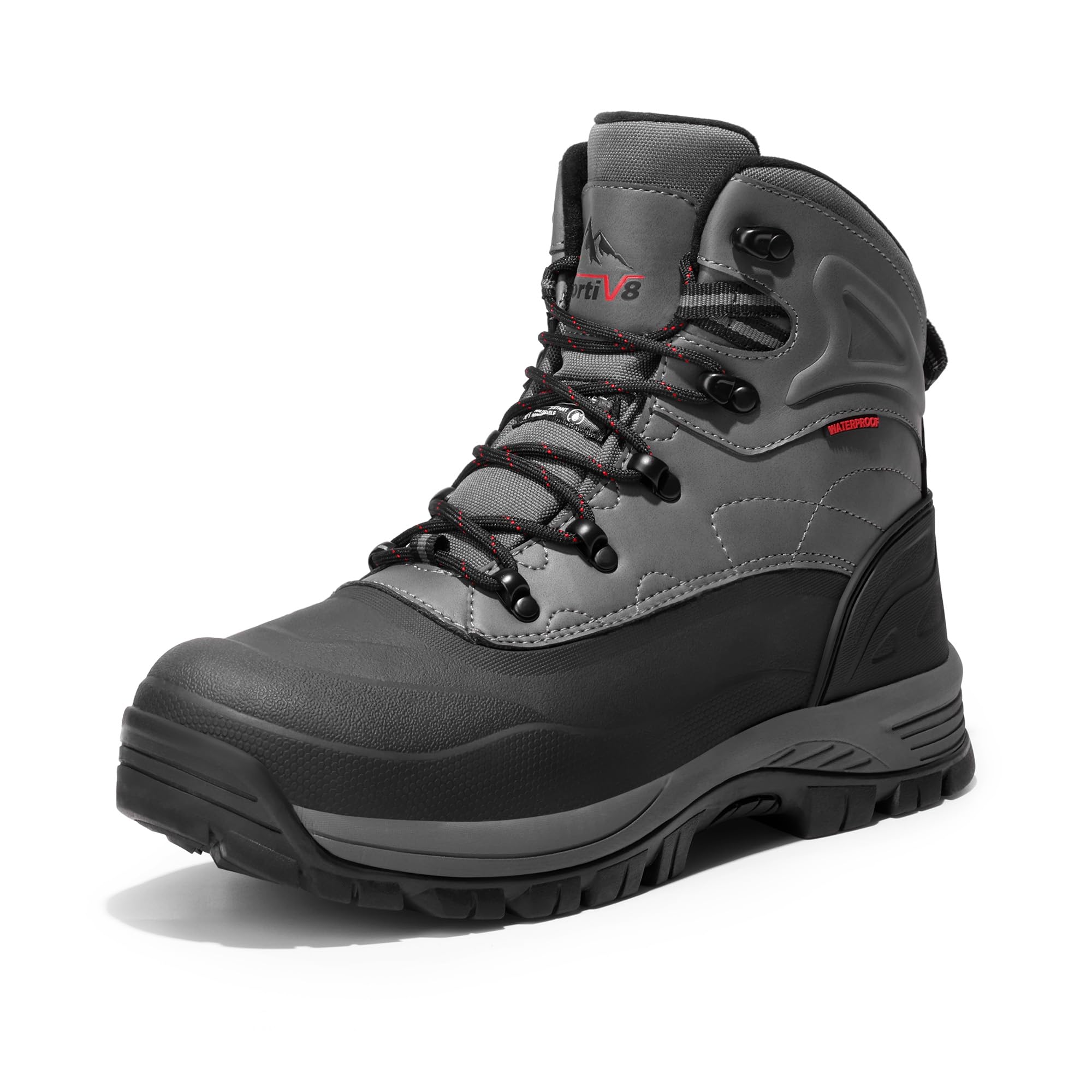 NORTIV 8 Men's Insulated Waterproof Construction Hiking Winter Snow Boots