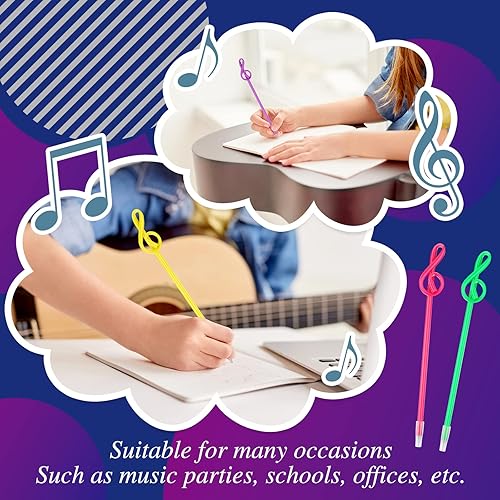 Miniatura 10 de 100 bolígrafos de notas musicales, bolígrafos musicales, regalos musicales novedosos, recuerdos de fiesta musical, piano, regalo para profesores,