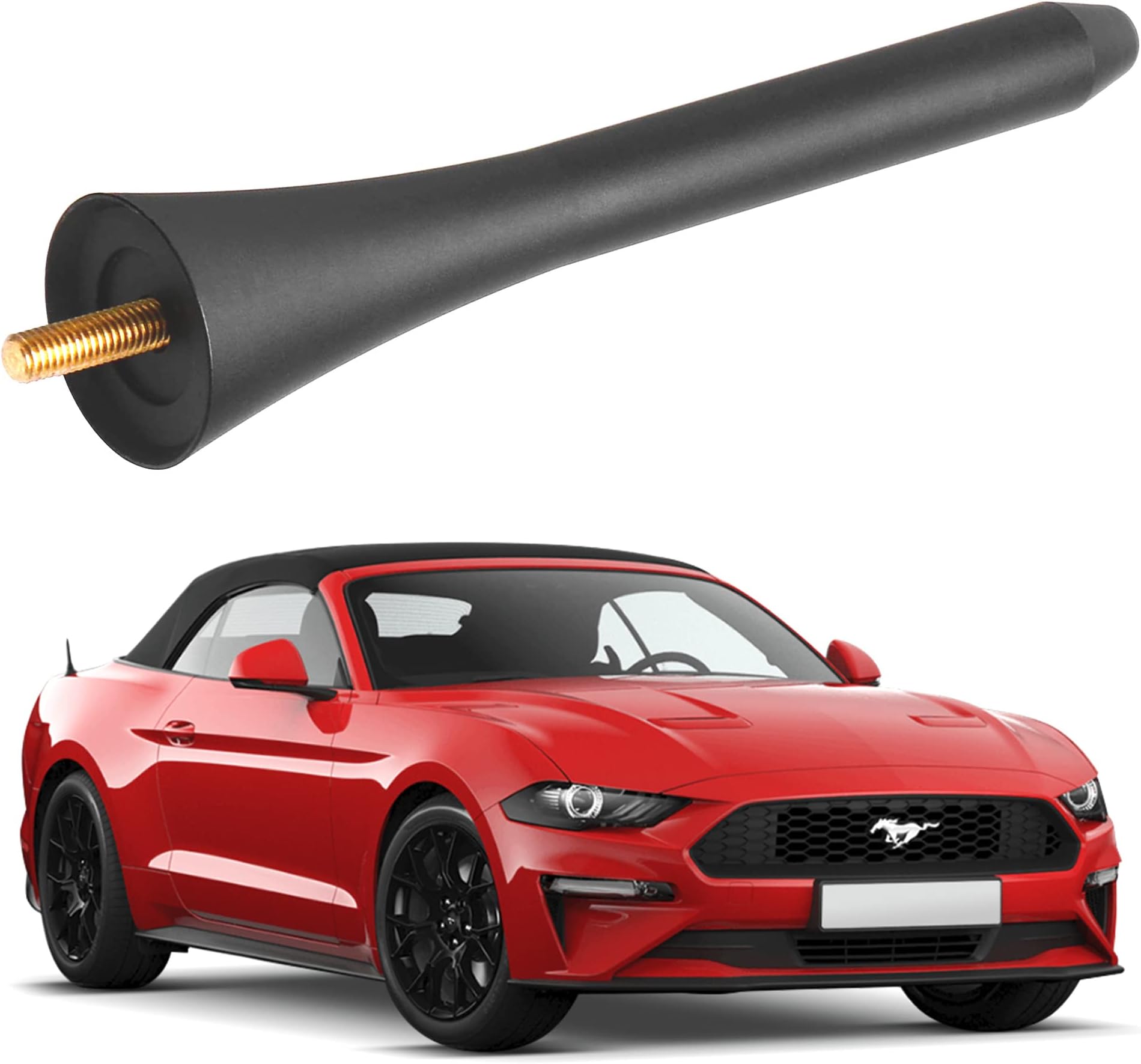 Short Antenna for Ford Mustang Convertible 2015-2024, 5 Inch Black Aluminum Car Antenna Replacement, Ford Mustang Accessories Designed for Optimized Car Radio Reception
