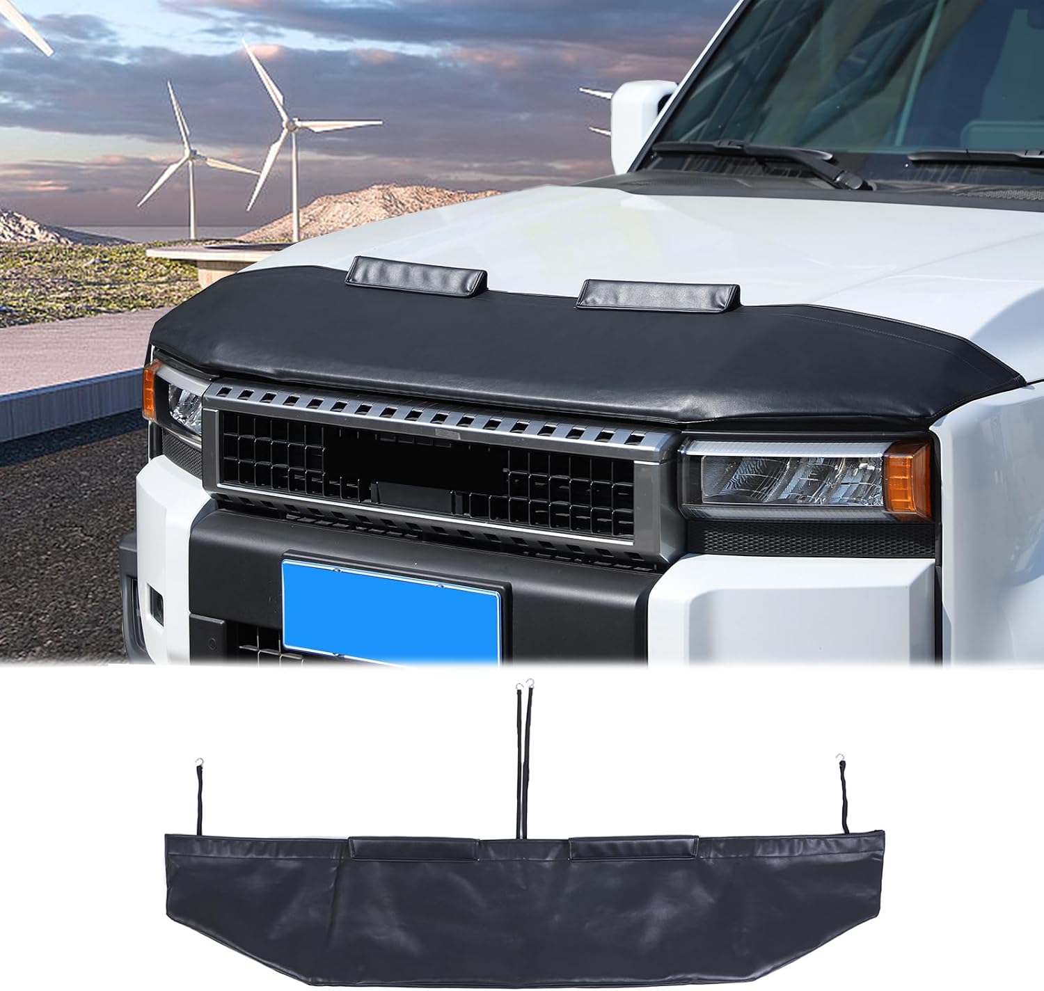 Car Hood Protector Bra Compatible with Toyota Land Cruiser 250 Prado LC250 J250 2024 2025,Leather Car Front Hood Protector Cover Exterior Accessories
