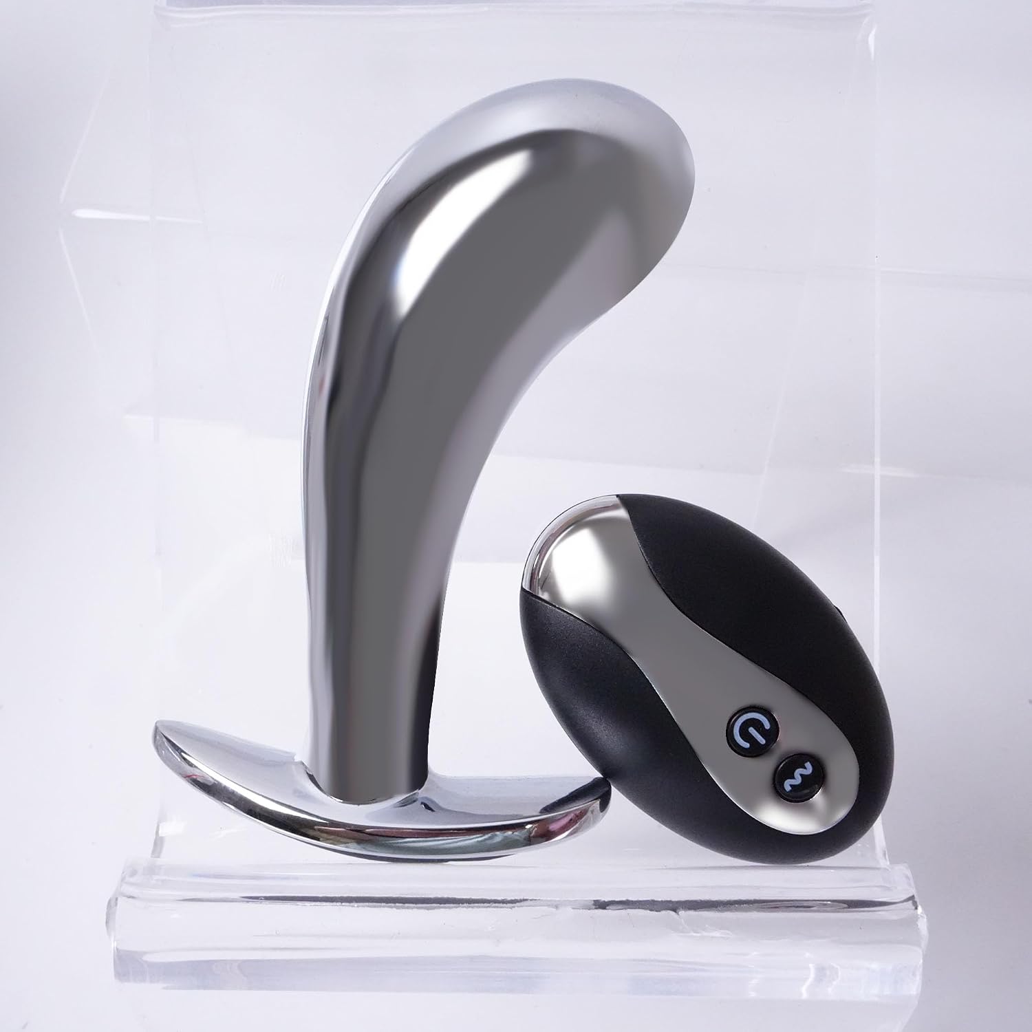 Anal Vibrating Butt Plug, Metal Anal Plug Vibrator Anal Dildo Prostate Massager with 10 Vibrations, Anal Sex Toys Large with Remote Control, Graduated Adult Toys for Men Women (Vibrating F)
