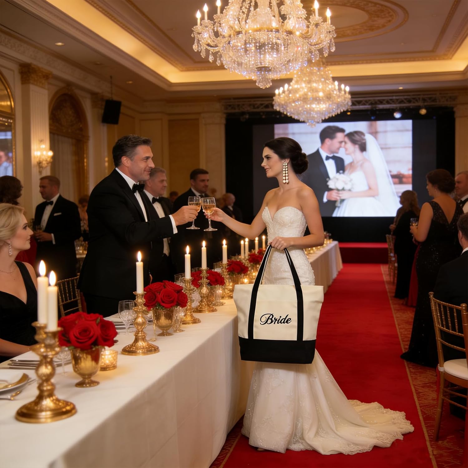 Bride Tote Bag Bride Canvas Beach Bag Travel Tote Handbag Bride To Be Gifts Bridal Shower Gifts for Wedding Day - Image 9