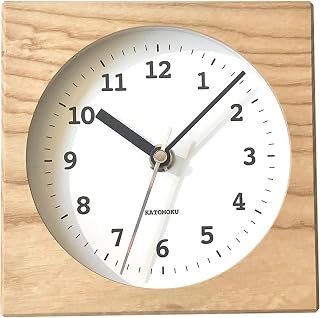 KATOMOKU Dual use clock 4 ナチュラル km-95NARC 掛け置き兼用 電波時計 連続秒針 14cm