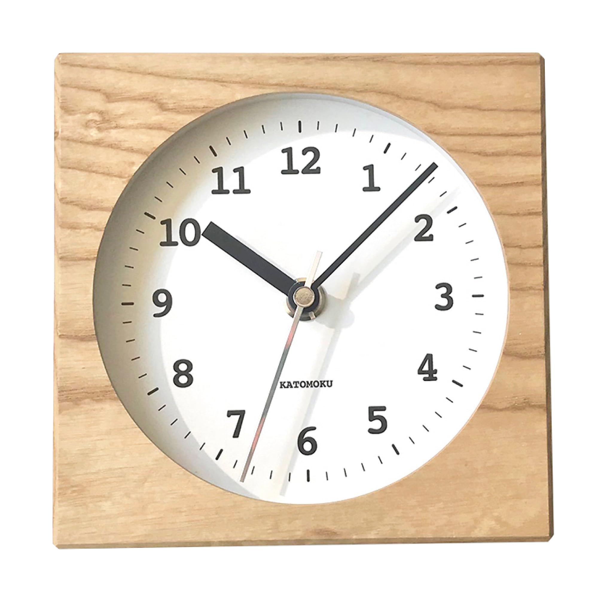KATOMOKU Dual use clock 4 ナチュラル km-95NARC 掛け置き兼用 電波時計 連続秒針 14cm