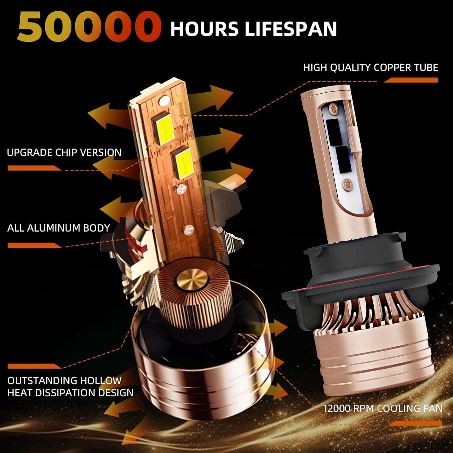 For Chevy Cruze 2011 2012 2013 2014 2015 Bulb Light Combo,9008/H13 H8 Fog Light Bulbs,6000K White,500% Brightness,9008 Light Bulbs,70W,4 Pack