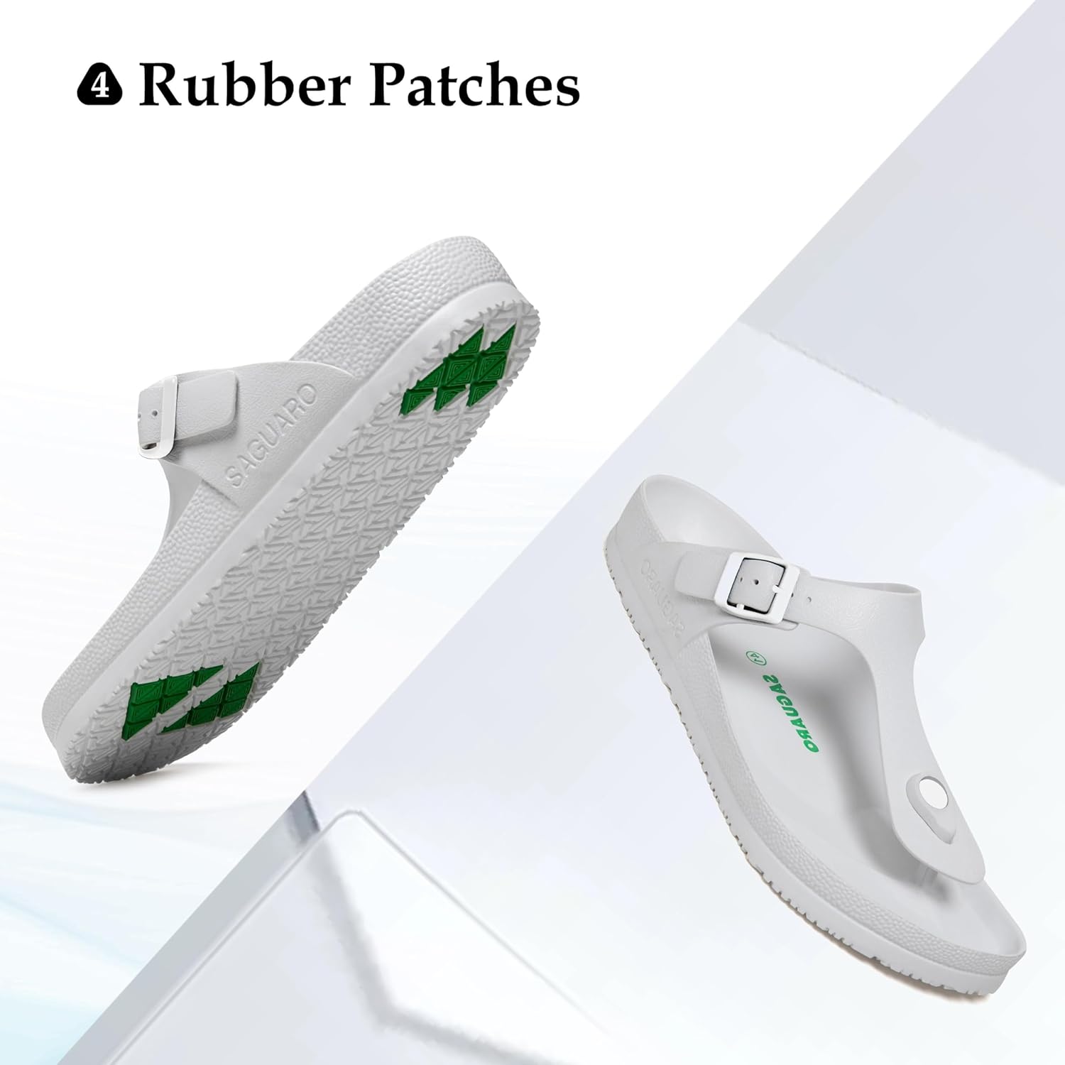 SAGUARO Herren Zehentrenner Hausschuhe Damen Sandalen Sommer Eva Pantoletten Flach Clogs Strand Slippers - Image 4