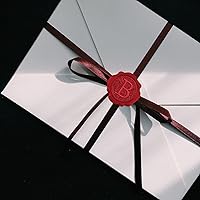 Vista 5 de CRASPIRE 50 calcomanías de sello de cera con letra B, inicial, autoadhesivas, calcomanías de cera de sobre rojo, calcomanías de cera