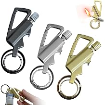 3 Pack Permanent Match Infinity Lighter, Permanent Match Infinity Lighter with Multitool Keychain Bottle Opener, Keychain Multitool for Camping & Hiking, Gift for Man