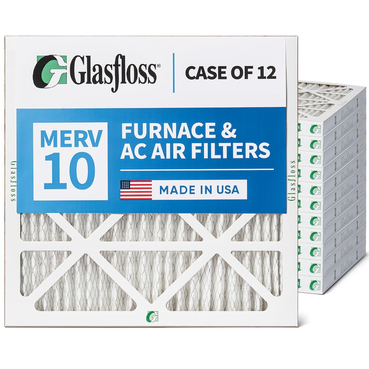 Amazon.com: Glasfloss 18x18x2 MERV 10 AC Furnace Air Filter. 12