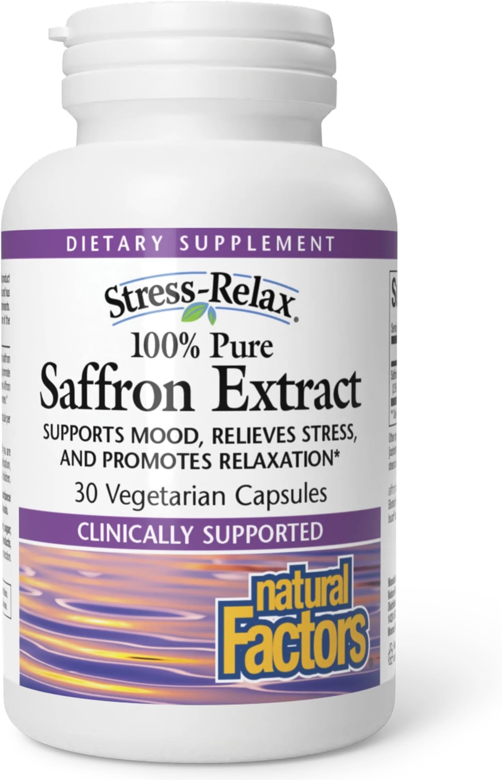 Natural Factors 100% Pure Saffron Extract - Supports Restful Sleep & Calm Outlook - Natural Herbal Supplement for Relaxation Support - 30 Vegetarian Capsules (30 Servings)