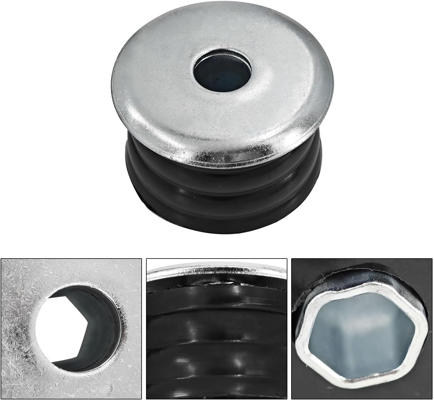 Black Body Cab Mount Bushings Kit with Steel Sleeves & Hardware Replacement for Ford F-250 F-350 Super Duty 2WD 4WD 1999-2007 KF04058BK