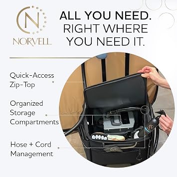 Norvell Sunless Pro Travel Bag with Rolling Trolley for Spray Tan Equipment | Lightweight Organizer Case with Compartments for Professional Sunless Artists