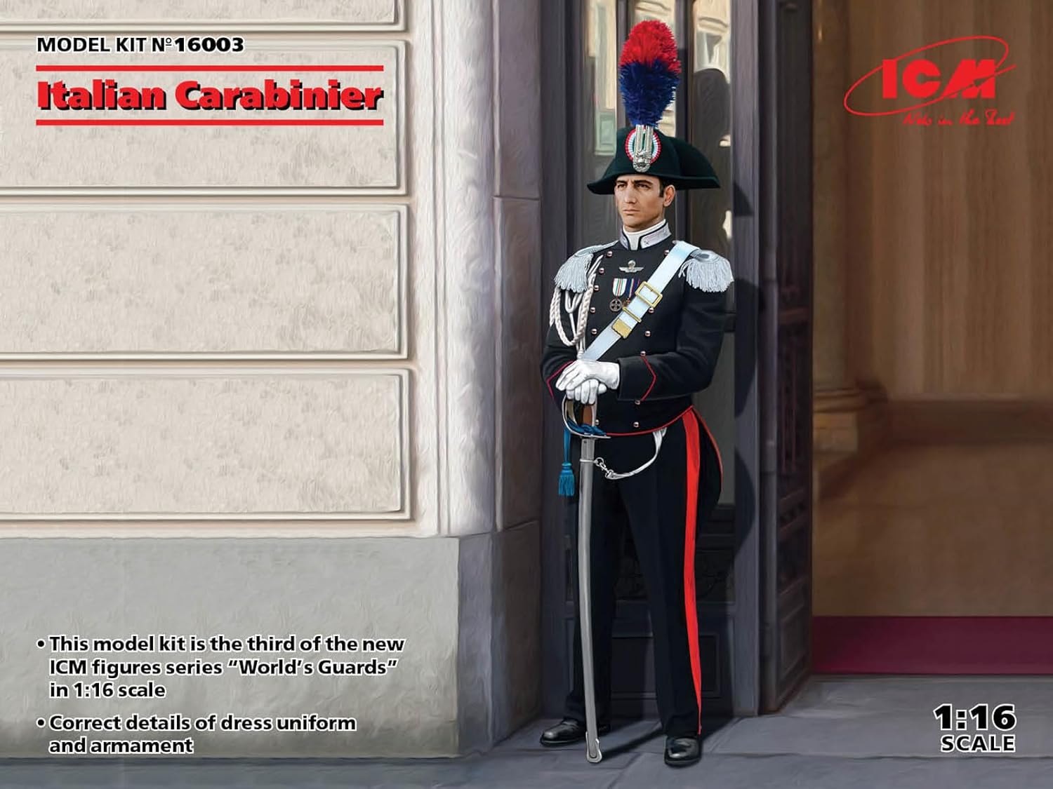ICM 1/16 Scale Italian Carabineer - World's Guards Plastic Model Building Kit #16003