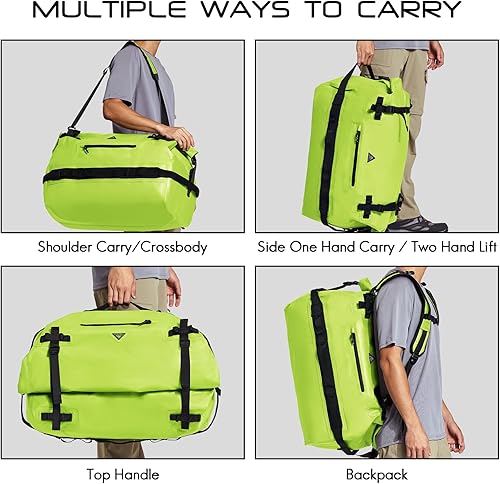 Miniatura 5 de Haimont Mochila de lona grande impermeable con parte superior enrollable, bolsa de lona seca resistente para navegación, viajes, motocicleta, kayak,