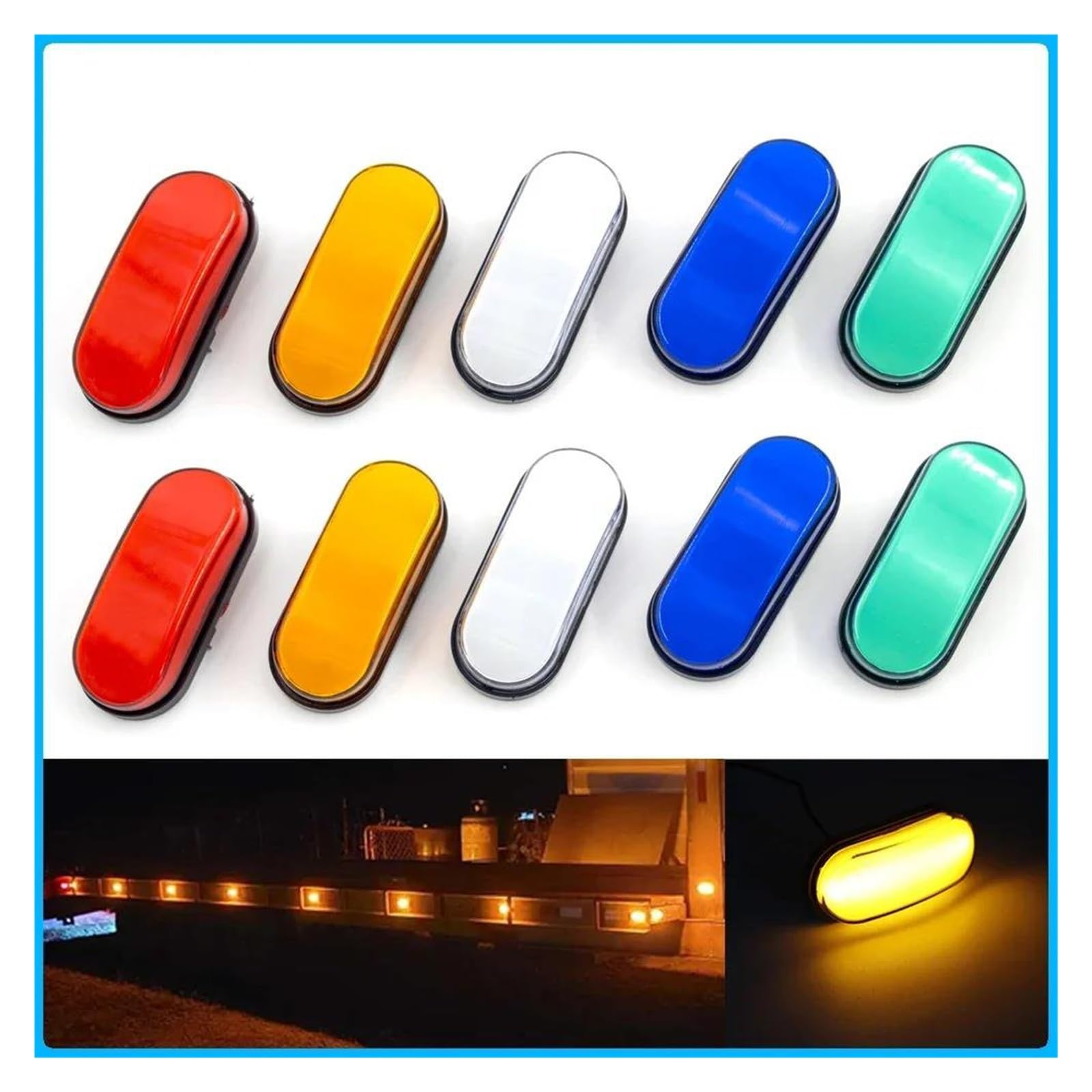 Luce Posteriore 8/10 Pezzi 9 LED Indicatore Posizione Laterale Luce Coda Posteriore Luce Esterna Rimorchio Camion Lampada per 12V 24V Luci Posteriori Laterali(Rosso,10pcs)