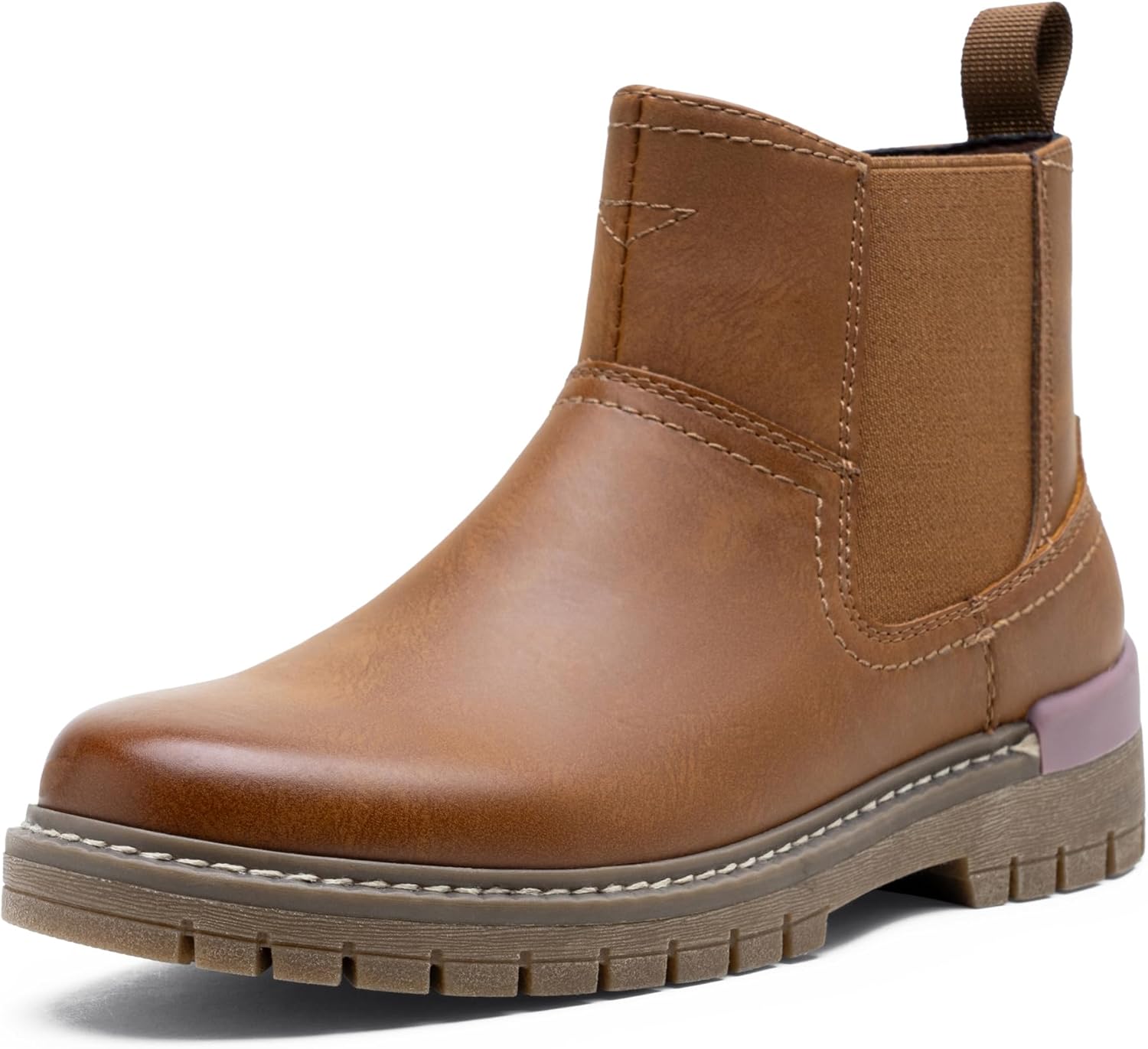 VEPOSE Women's Chelsea Boots, 9519 Slip on Platform Chunky Heel Round Toe Ankle Boot with Elastic Band
