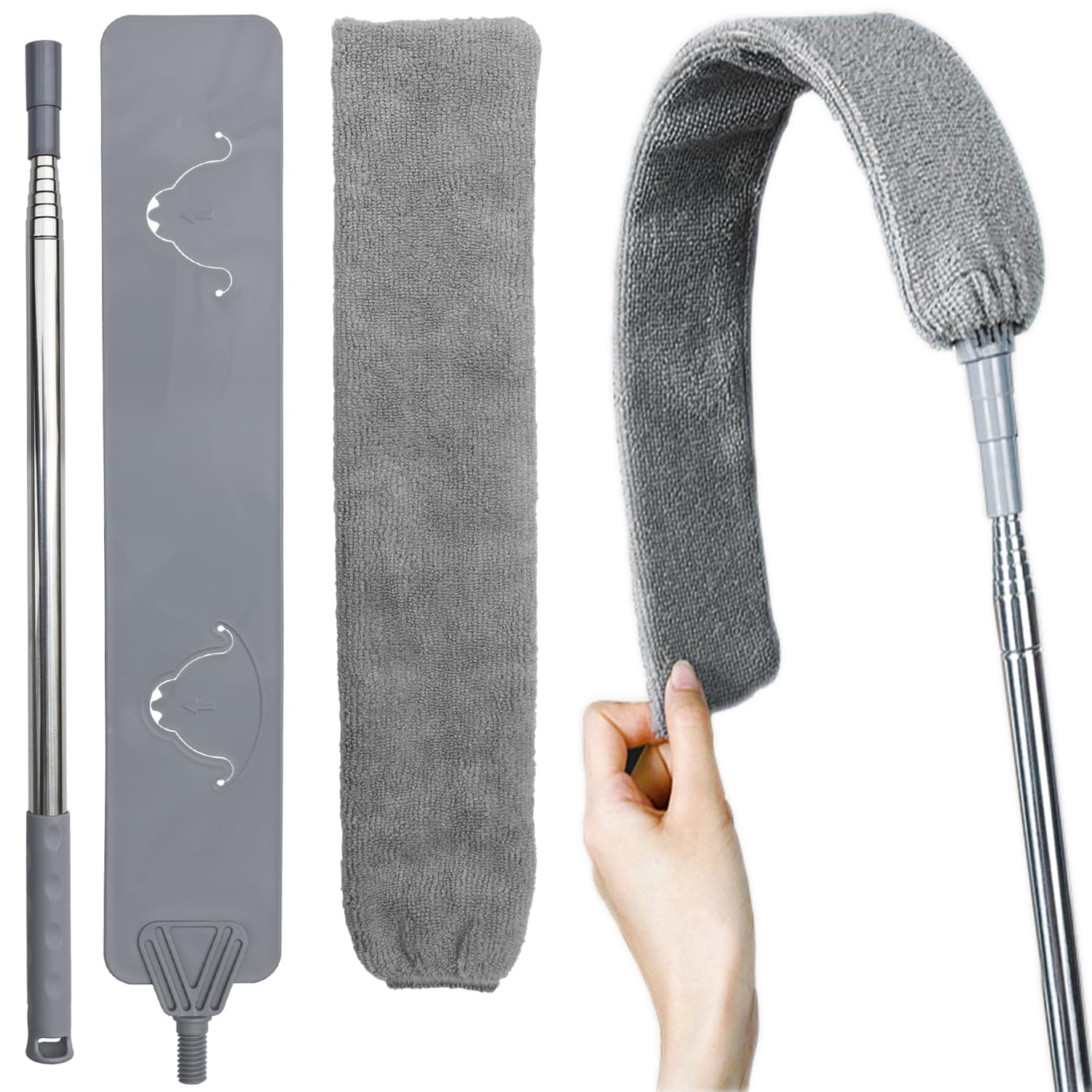 100" Retractable Gap Dust Cleaner Cleaning Tools, Under Appliance Cleaning Gadgets, Microfiber Gap Duster, Underneath Cleaning Tools for Fridges,