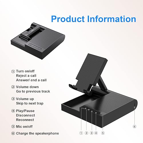 Miniatura 5 de DOSS Soporte para teléfono celular con altavoz Bluetooth inalámbrico cargador inalámbrico de 15 W y base antideslizante sonido envolvente nítido