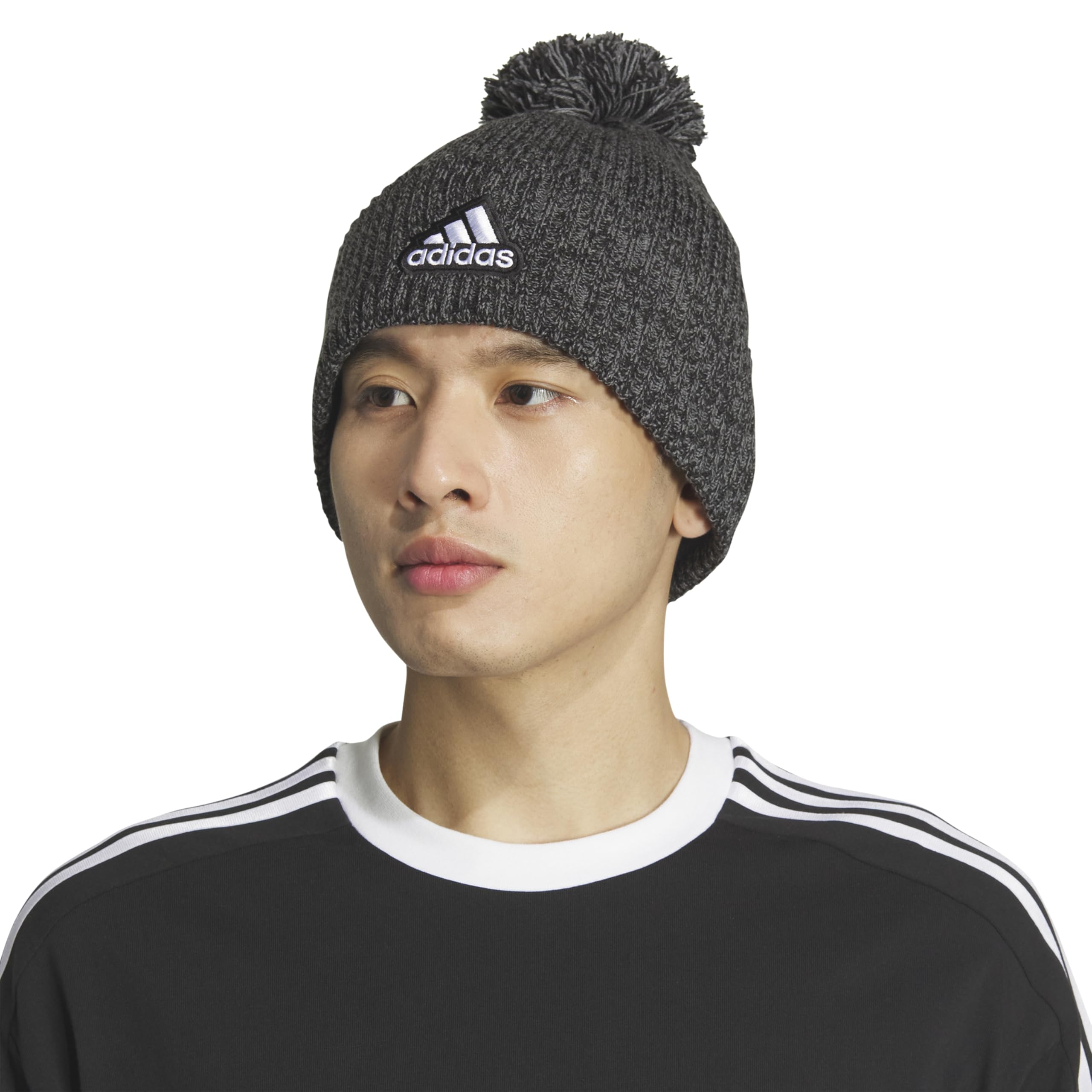 adidas Recon Ballie Pom Tall Fit Fold Beanie Warm Fleece-Lined Double Layer Cuffed Style - Sombrero de Copa Baja Hombre