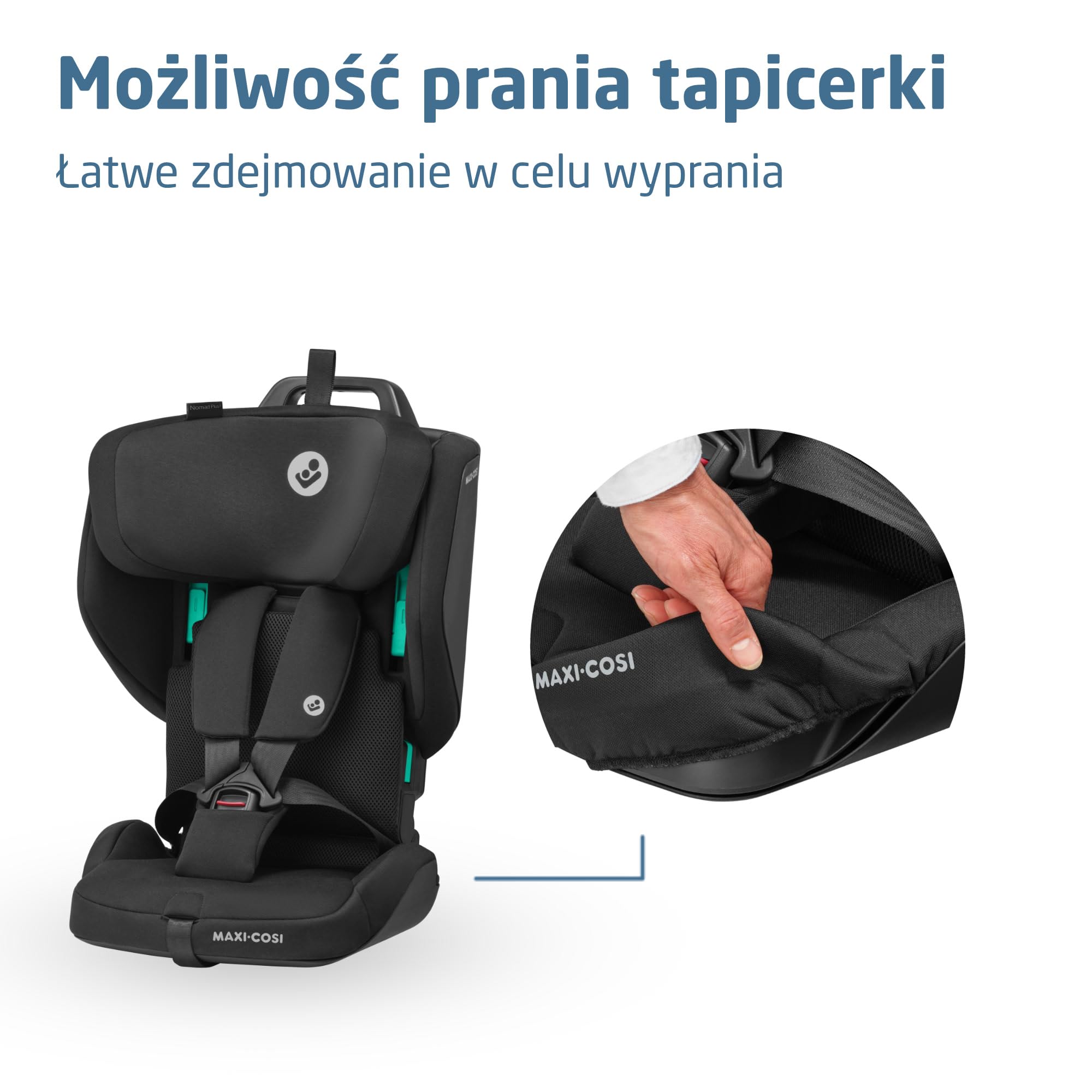 Maxi-Cosi Nomad Plus2, Składany Fotelik, 76-105 cm, Authentic Black