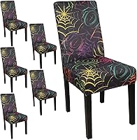 Vista 122 de JQinHome 6 fundas protectoras para sillas de comedor, de alta elasticidad, extraíbles y lavables, para el hogar, fiesta, hotel, ceremonia de boda