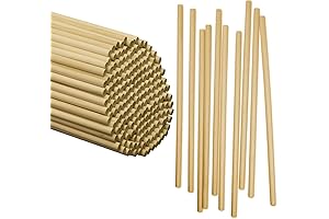 Perfect Stix 1/4" Wooden Dowels, 12" Long (Pack of 50)