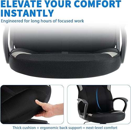 Miniatura 7 de Ergonomic Office Chair, Home Office Desk Chairs with Breathable Mesh Fabric and 360 Rotating Wheel Adjustable Height Computer Chair with Gently Tilt